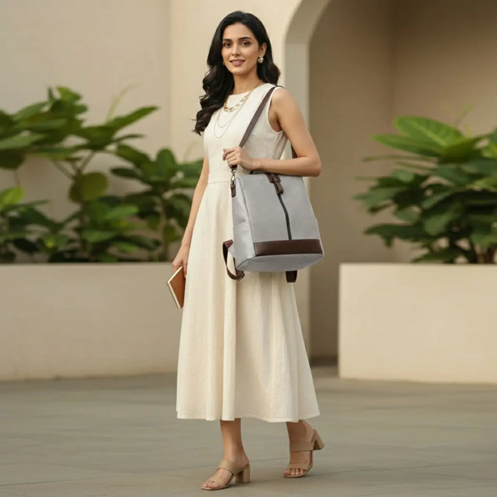 Timeless Aura Women Backpack Handbag - Grey