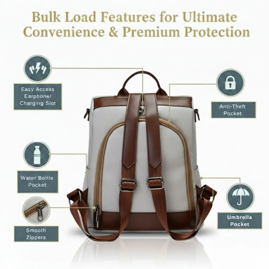 Timeless Aura Women Backpack Handbag - Grey