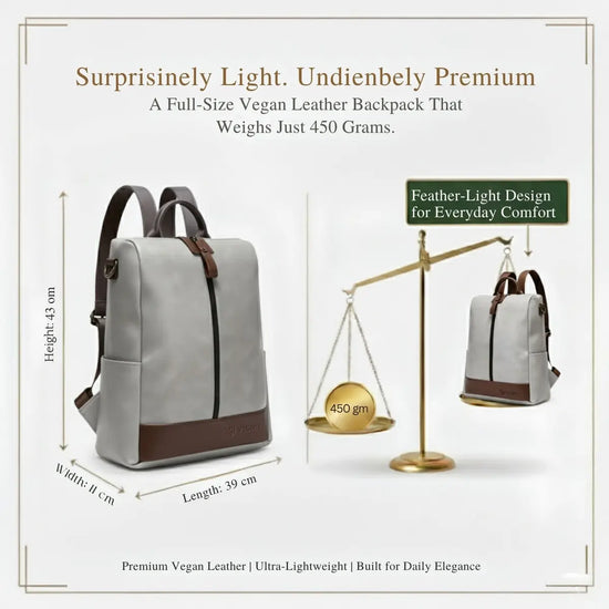 Timeless Aura Women Backpack Handbag - Grey