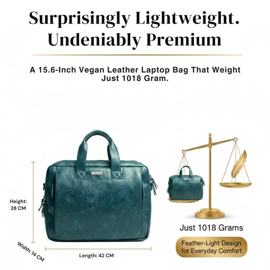 Timeless Urban Laptop Messenger Briefcase Bag - Teal Blue