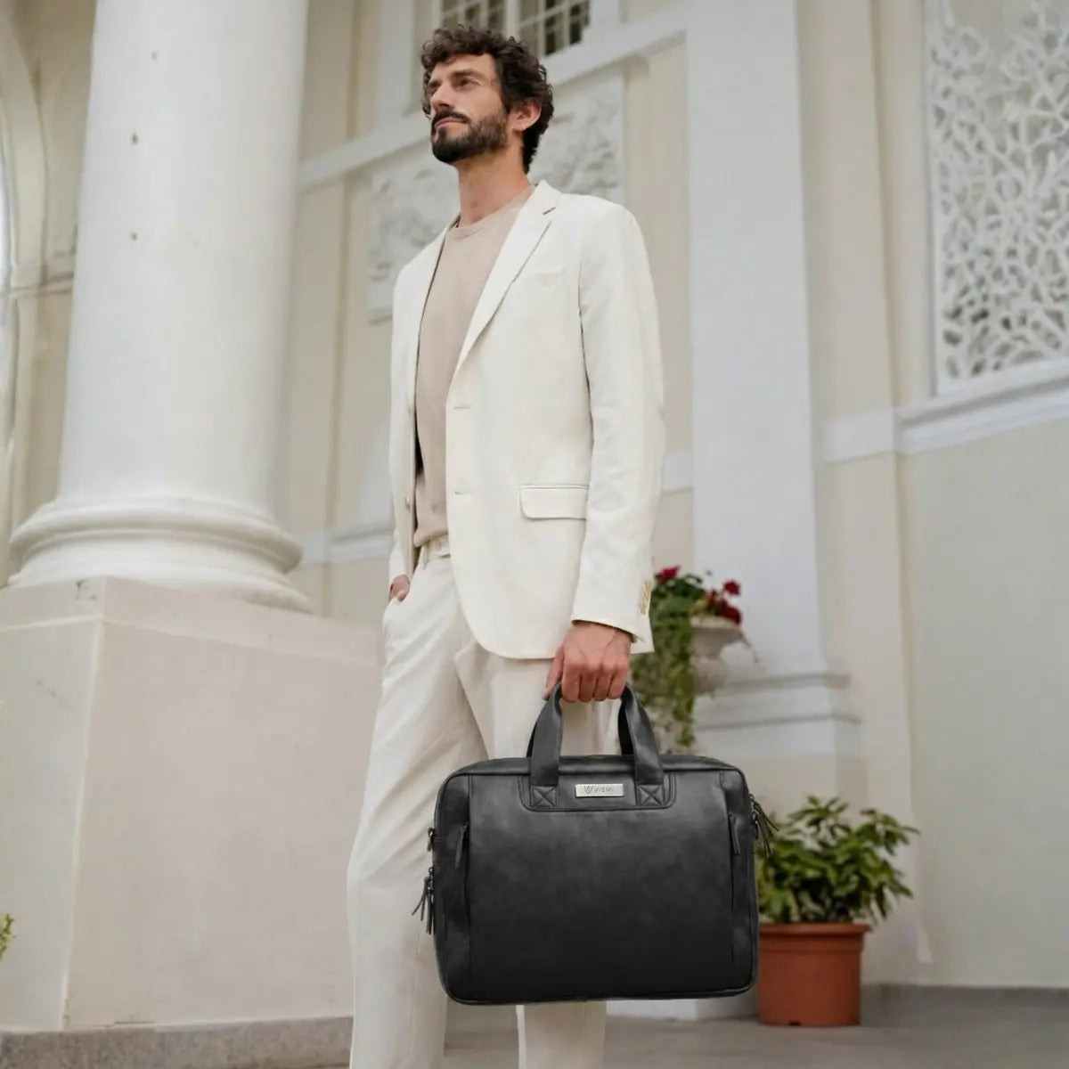 Timeless Urban Laptop Messenger Briefcase Bag - Black