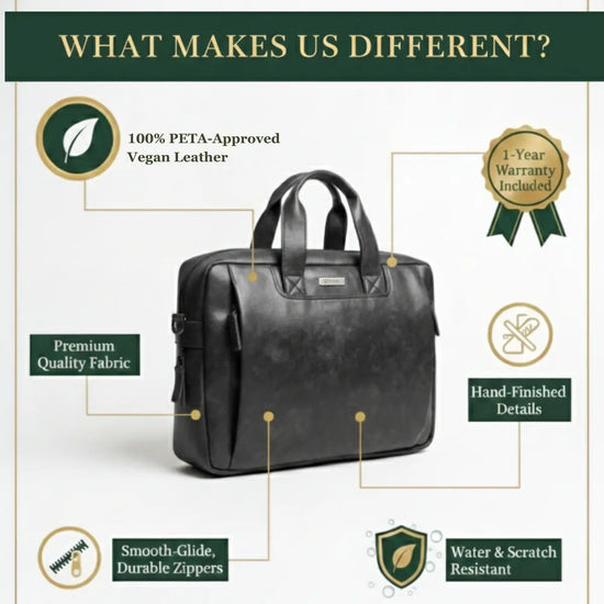 Timeless Urban Laptop Messenger Briefcase Bag - Black