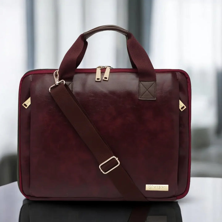 timeless-unity-laptop-messenger-bag-wine-front-view