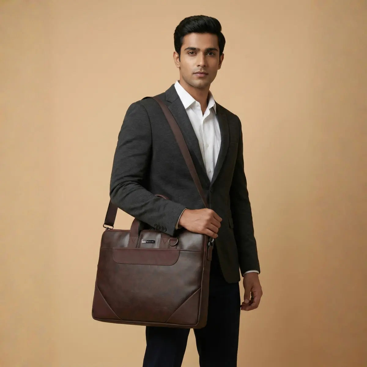 Summit Proline Laptop Messenger Bag - Coffee Brown