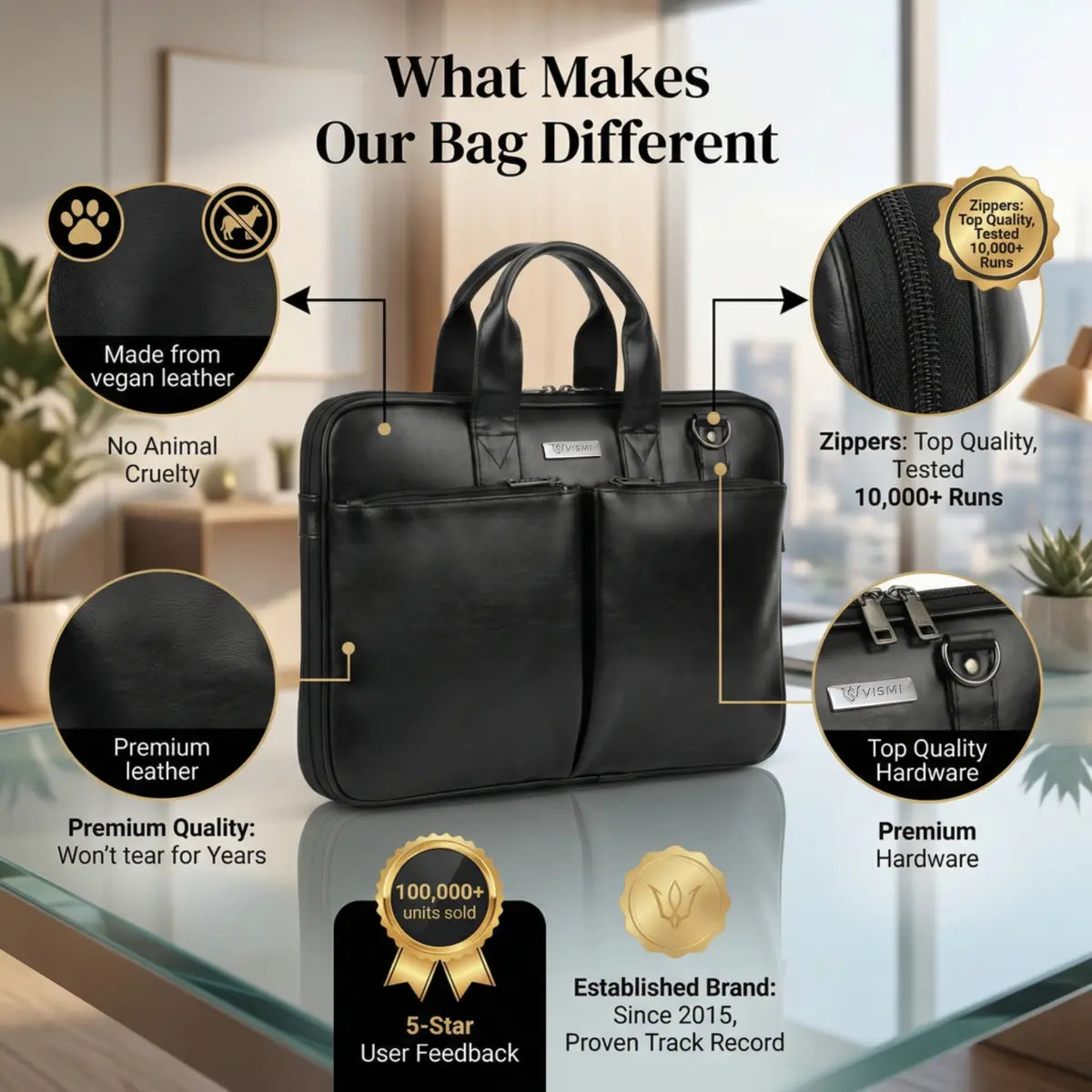 Timeless Monarch Laptop Messenger Bag - Black