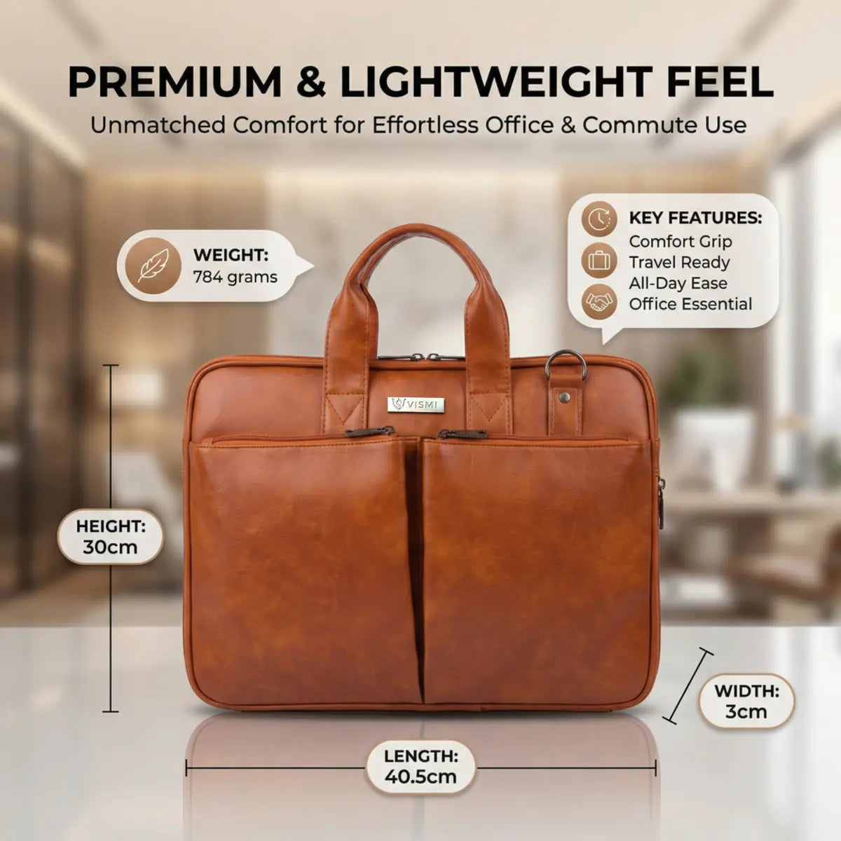 Timeless Monarch Laptop Messenger Bag - Tan