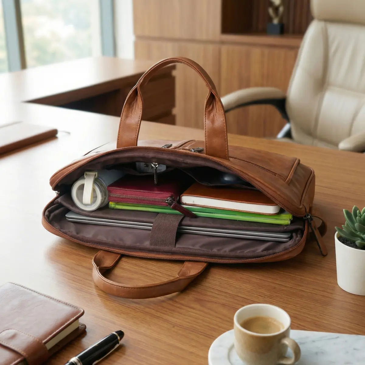 Timeless Neo Laptop Bag - Tan