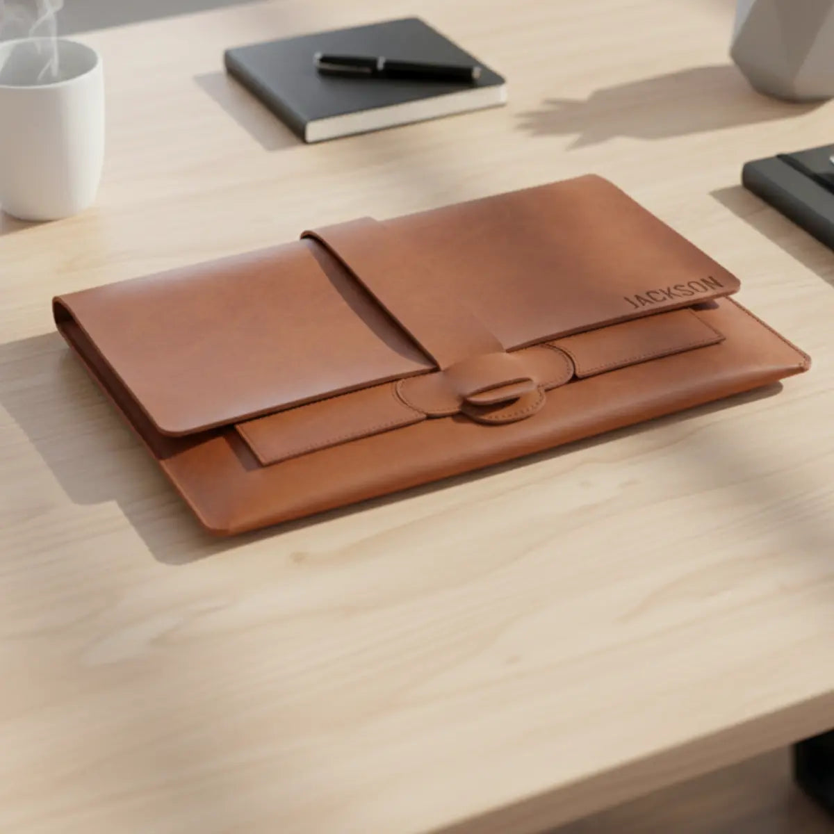 Personalized Vegan Leather Laptop Sleeve