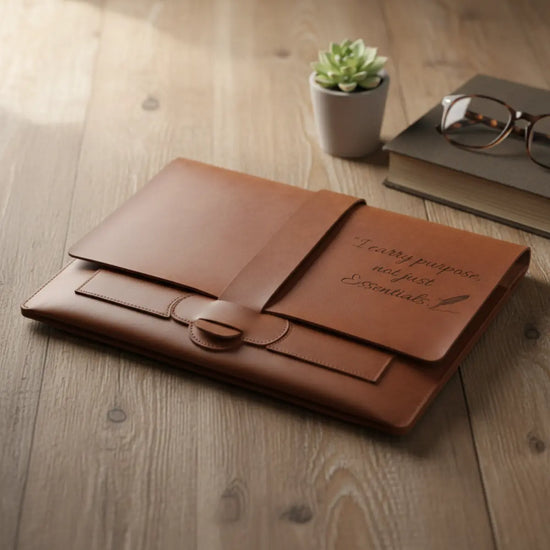 Personalized Vegan Leather Laptop Sleeve