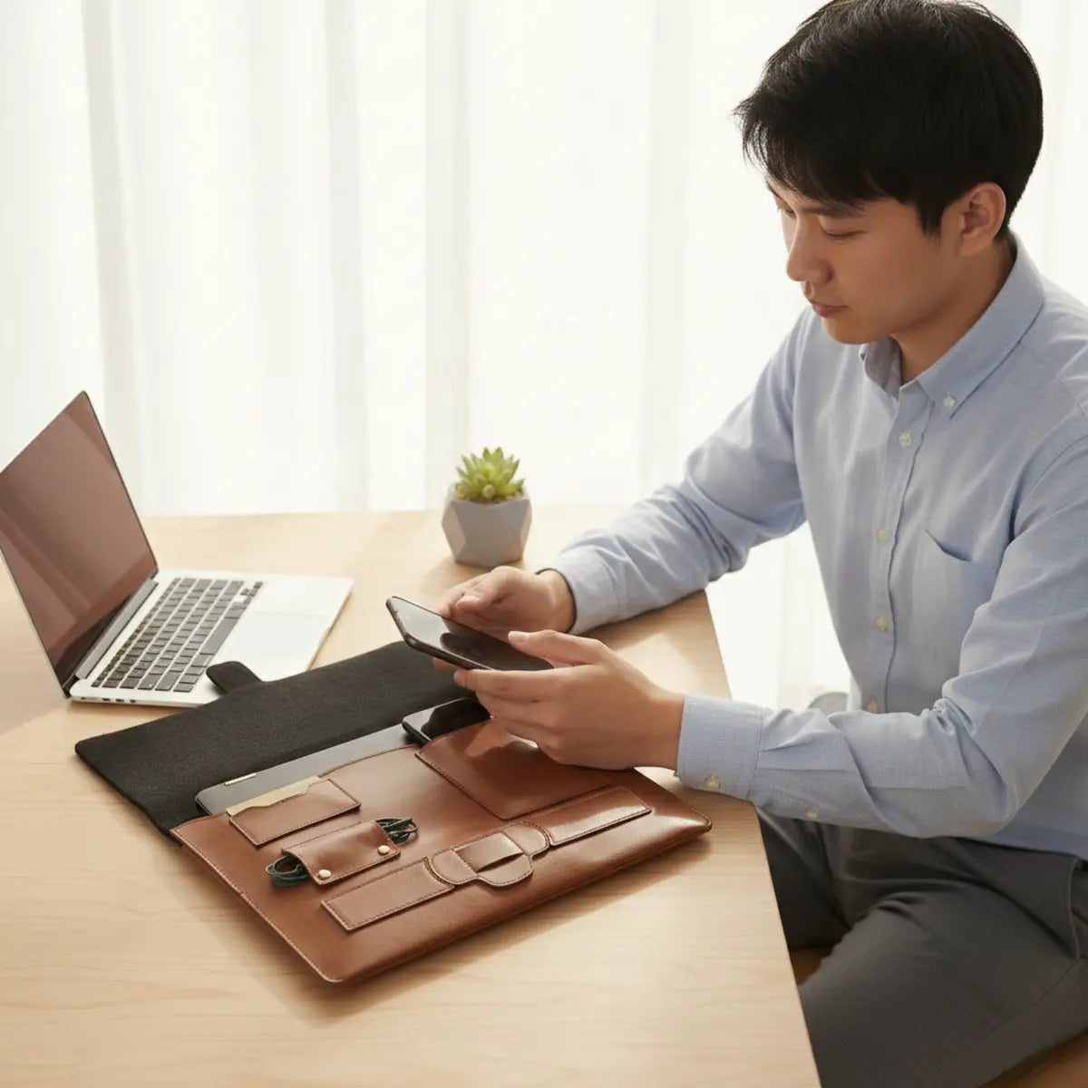 Personalized Vegan Leather Laptop Sleeve