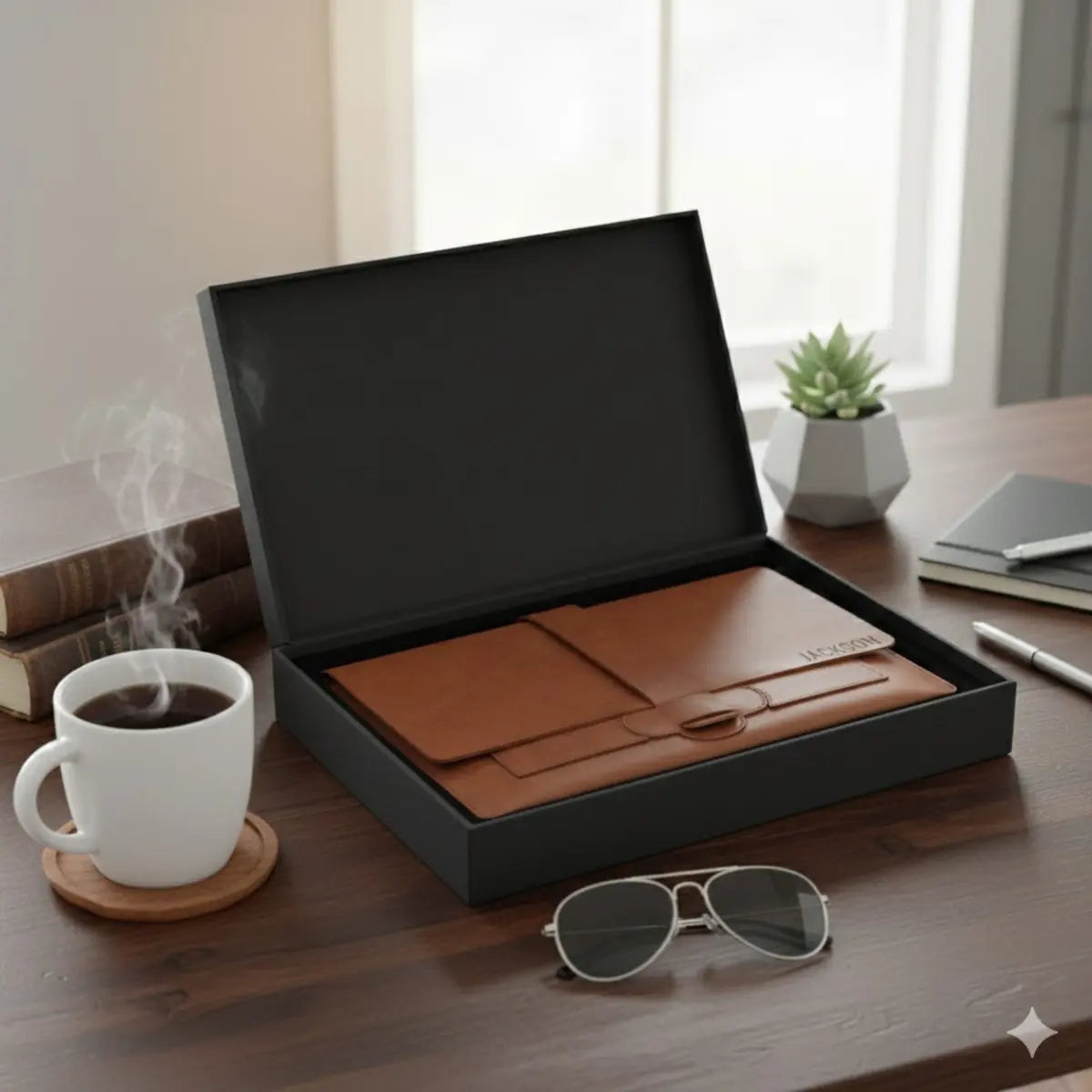 Personalized Vegan Leather Laptop Sleeve