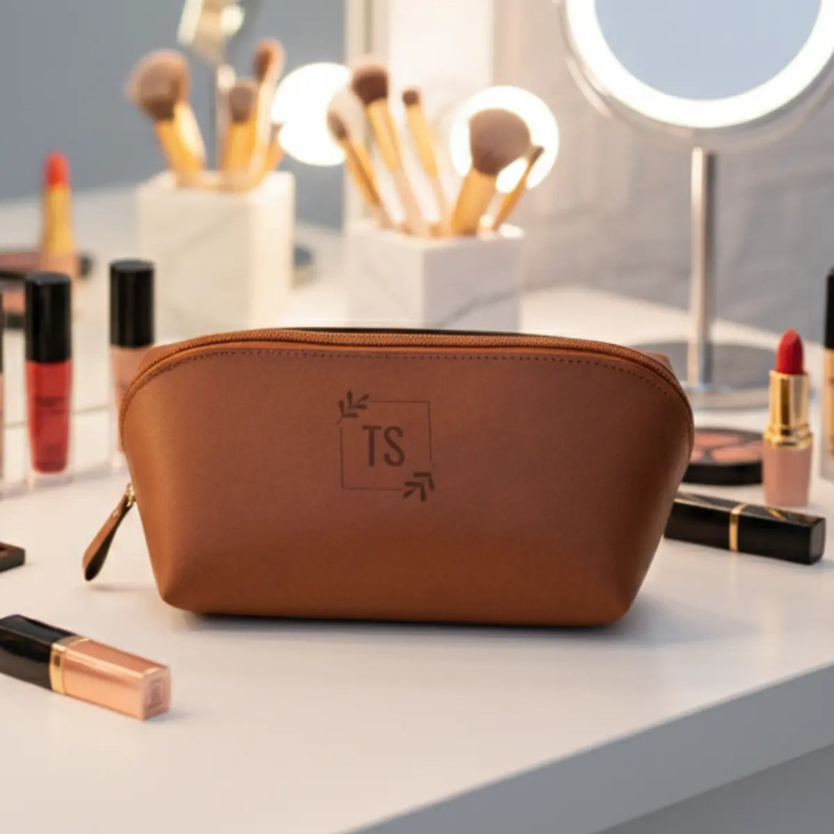 Personalized Makeup Pouch Bag Laser Engraving