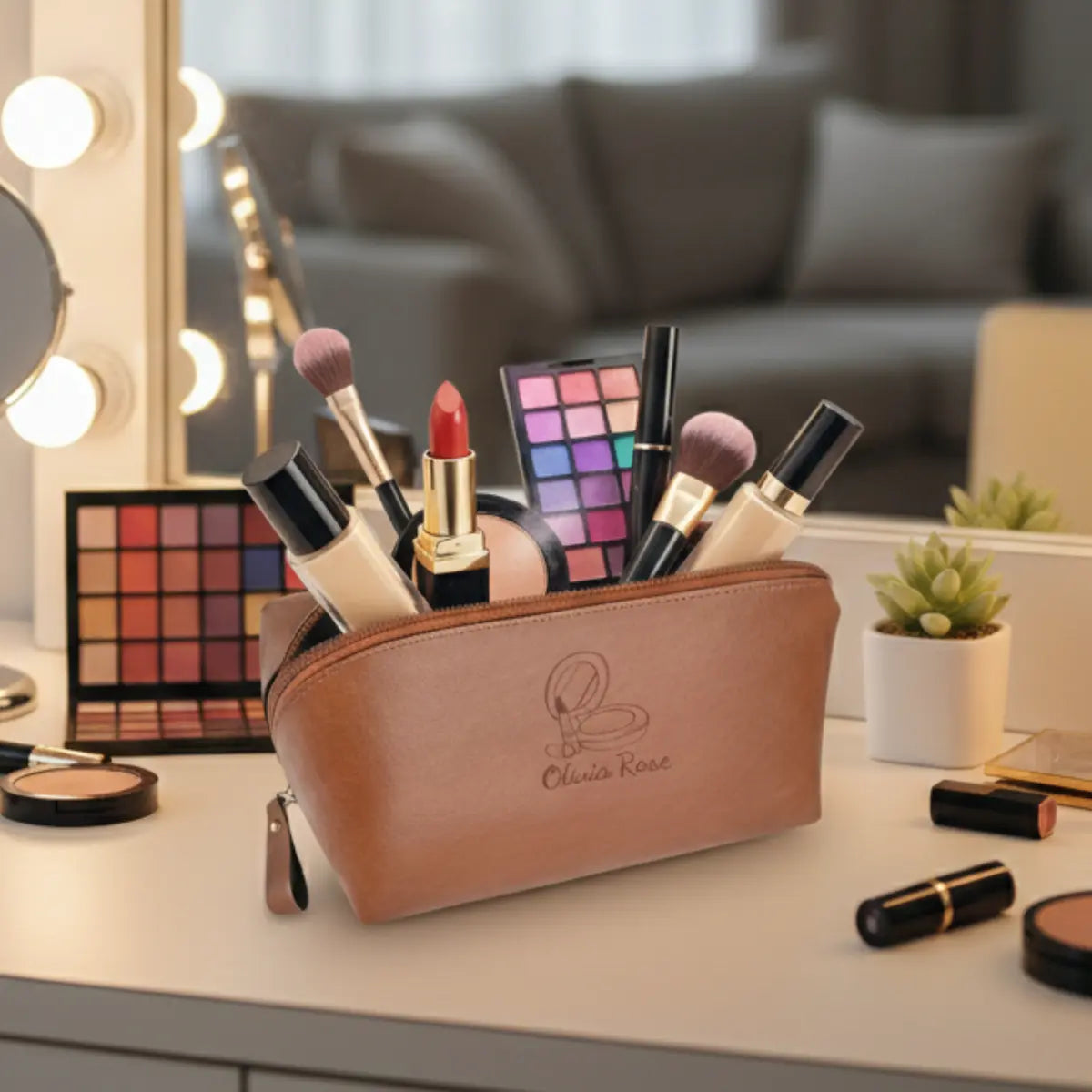 Personalized Makeup Pouch Bag Laser Engraving