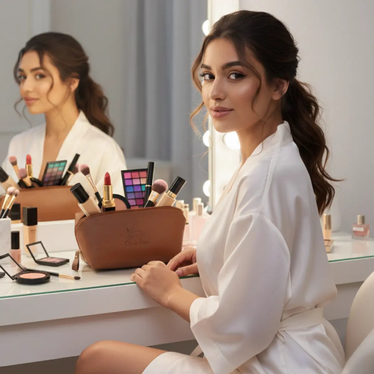 Personalized Makeup Pouch Bag Laser Engraving