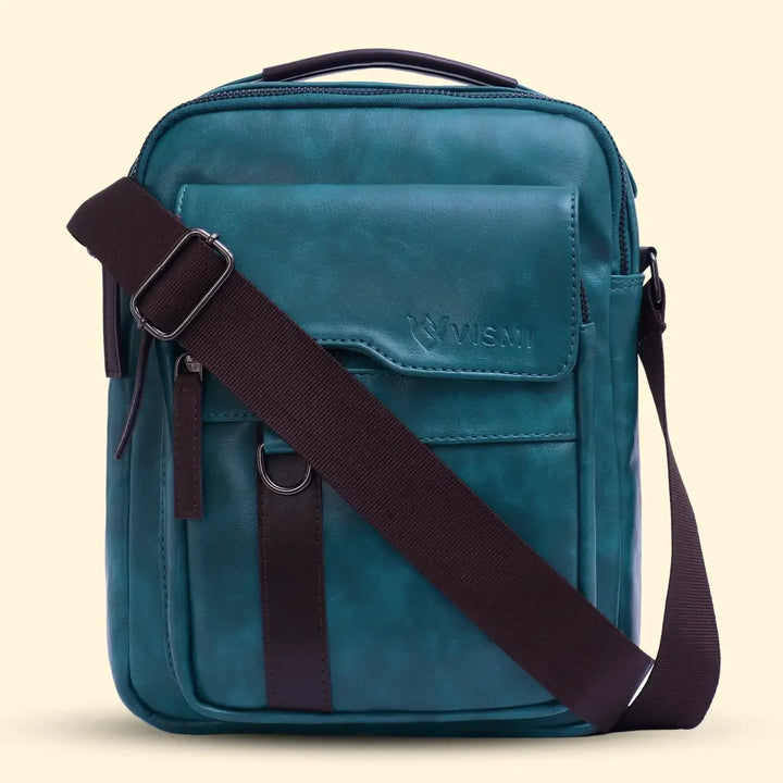 timeless-alpha-messenger-bag-teal-blue-front-view