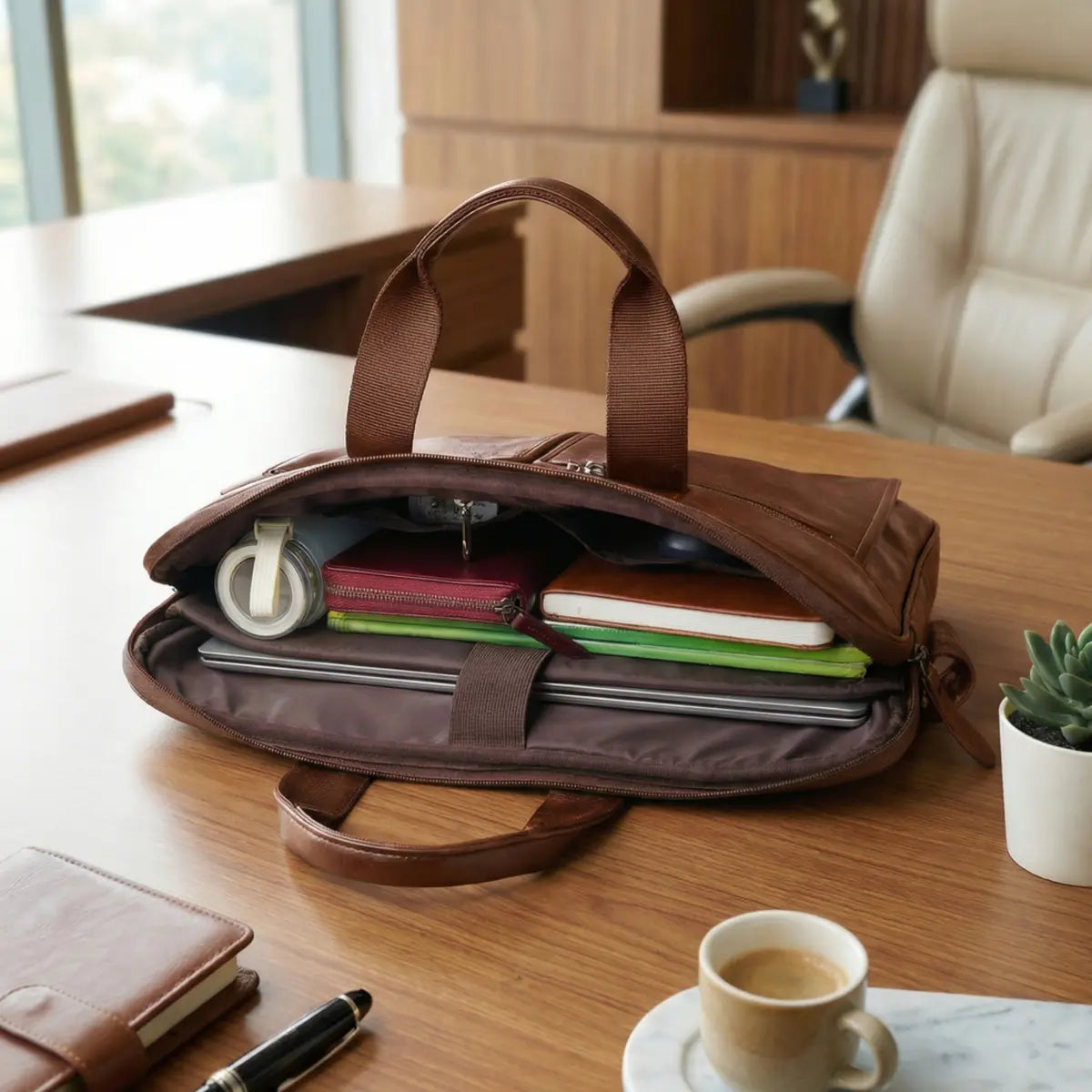 Timeless Neo Laptop Bag - Coffee Brown