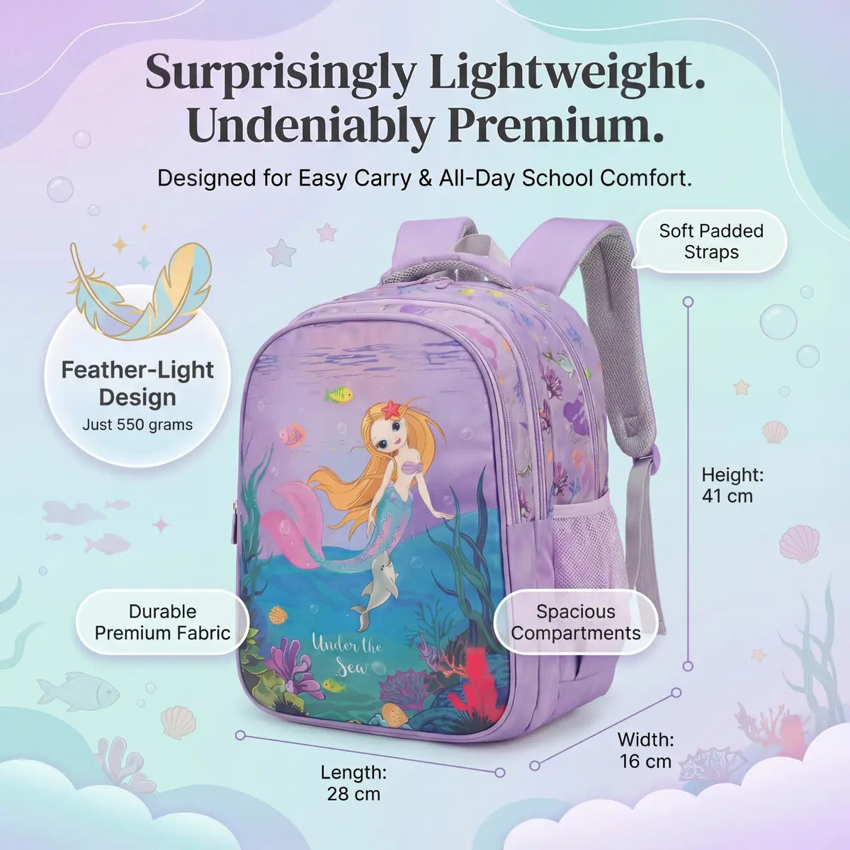 Everyday Essentials Elementary School Bag - Mermaid
