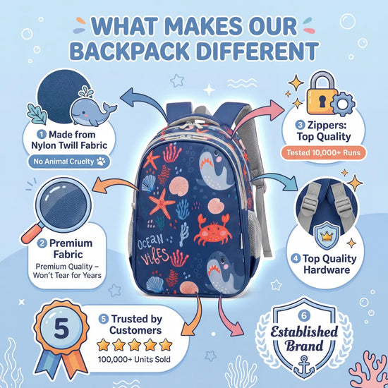 Everyday Essentials Elementary School Bag - Ocean Vibes