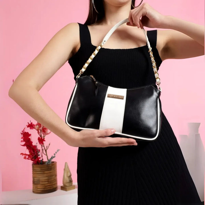 Timeless-Glam-Evening-Bag-Black-Stylish-Front-View