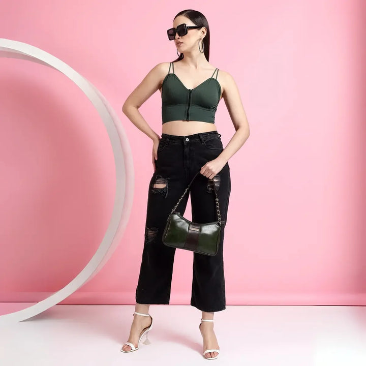 Timeless-Glam-Evening-Bag-Olive-Green-Stylish-Front-View