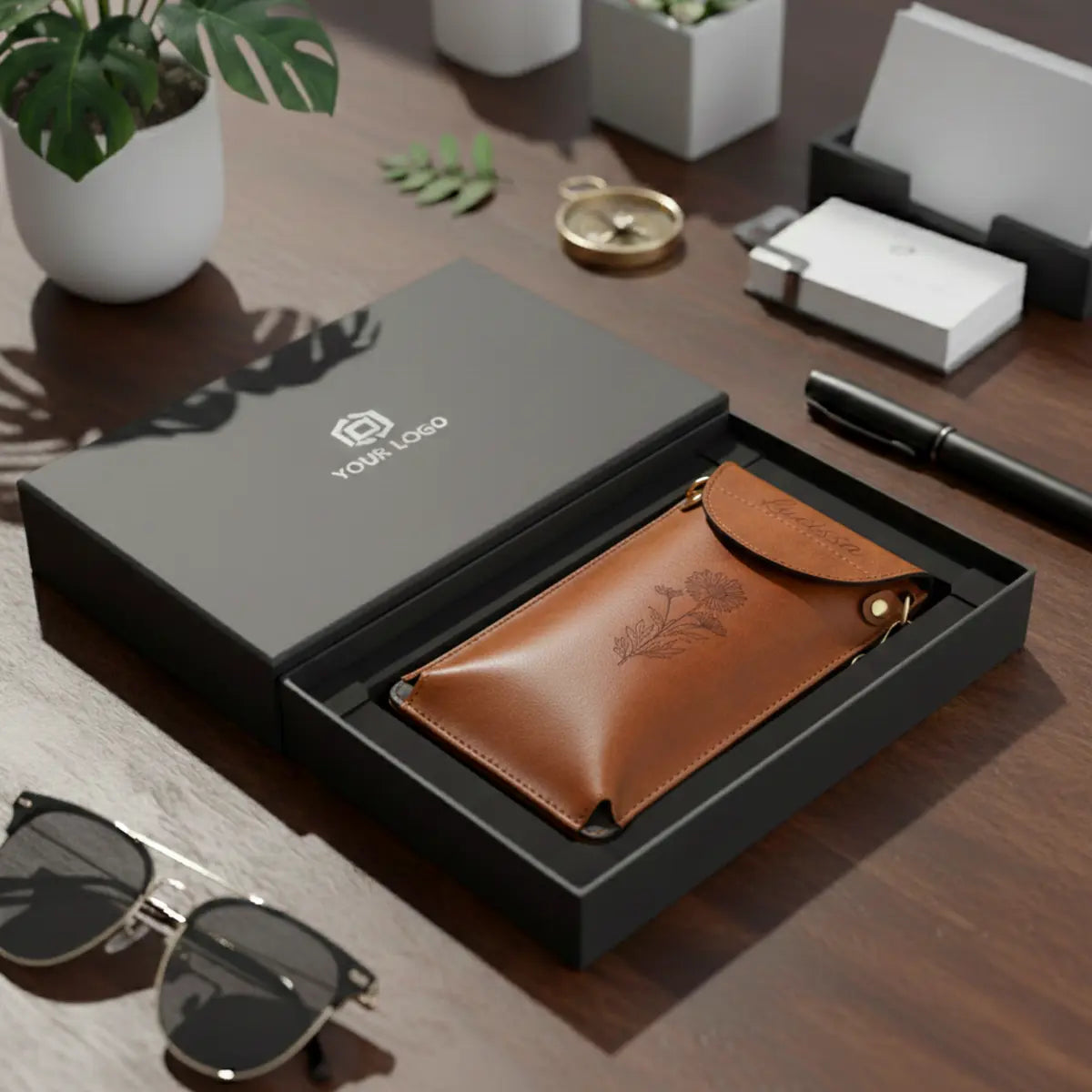 Personalized Vegan Leather Crossbody Phone Bag