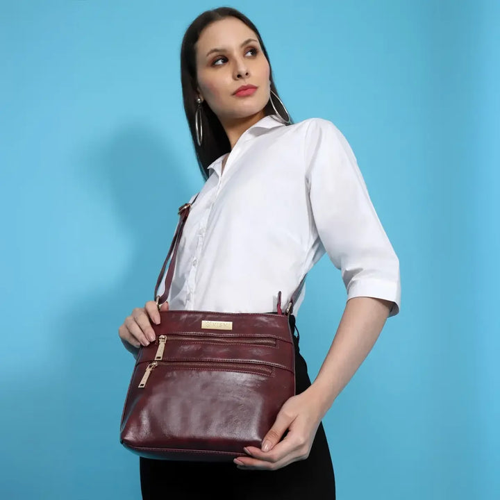 Timeless Versa Women's Sling Bag - Wine