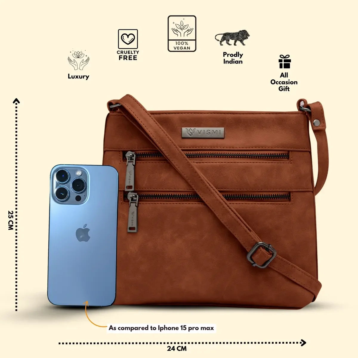 Timeless Versa Women's Sling Bag - Tan